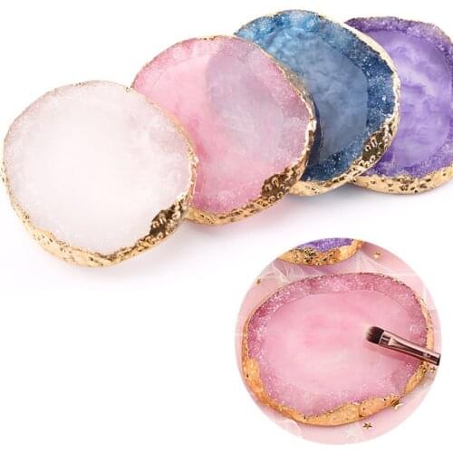 1 Pcs Resin Stone Color Palette False Nail Tips Drawing Nail Color Palette for Nail Color Mixing Display Manicure Polish Gel Too