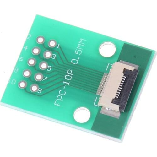 DIP PCB Board FPC FFC Cable 10PIN 0.5 Mm SMT Adapter To 2.54 Mm 1.00 Inch Pitch Through Hole Pitch Connector