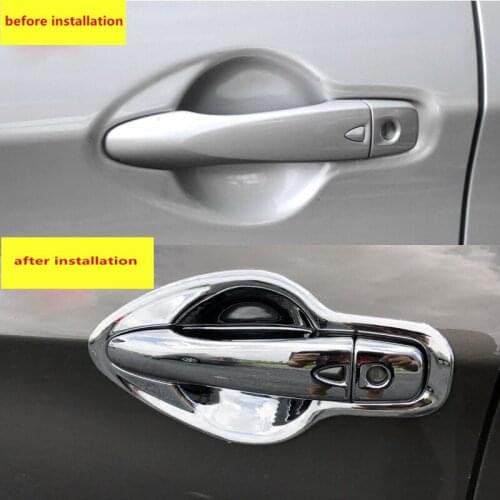FIT For Nissan Qashqai J11 2014 - 2018 Chrome Door Handle Cover Bowl Cup Cap Trim Insert Bezel Frame Smart Key Accessories 8pcs