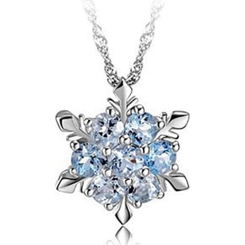 Popular Necklace sweater chain Christmas fashion with crystal snowflake chain crystal pendant