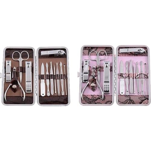 Professional Stainless Steel Nail Clippers Set with Box Trimmer Grooming Manicure Cutter Portable Travel Kit