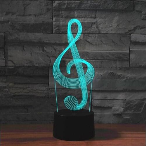 [Seven Neon]Mudic Musical notation Acrylic 7Colors Desk Lamp 3D Lamp Novelty Led Night Light Millennium Falcon Light
