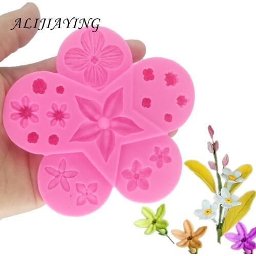 Flower Silicone Mold Wedding Cake Border dessert decorators Tools Fondant Cupcake Mould Sugar Paste Candy Chocolate D1328