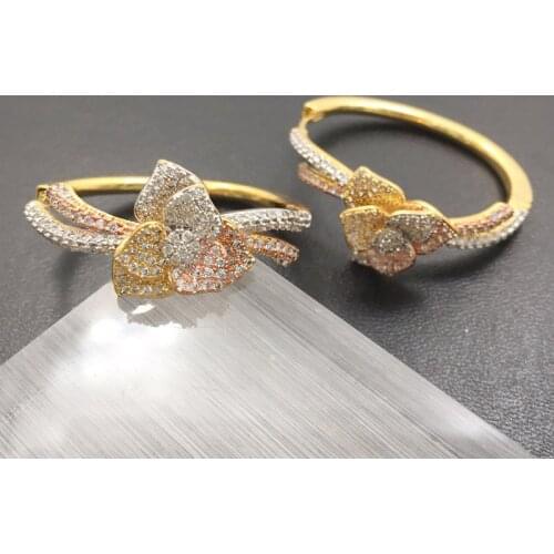 Vanifin Fashion Jewelry Graceful Flowers Big Ear Loops Micro Plated Wedding Anniversary Earrings Luxury Bridal Daily Best Gift