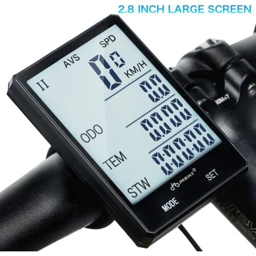 Backlight Rainproof Riding Bicycle Odometer Stopwatch 2.8'' Large Screen Bike Wireless Computer Cycling Speedometer Odometer