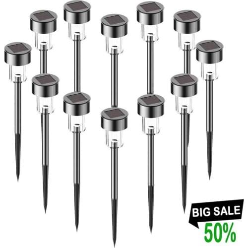 10pcs/lot Solar Led Lamps Waterproof Outdoor pathway stainless Lamp Solar Powered Sunlight for Garden Yard lawn RGB white Lights