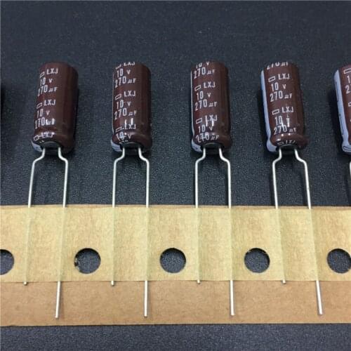 10pcs 270uF 10V NCC LXJ Series 6.3x15mm Low Impedance Long Life 10V270uF Aluminum Electrolytic Capacitor