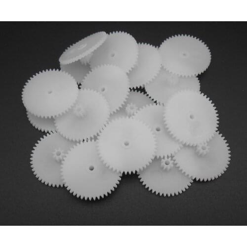 20Pcs 0.5 Modulus 0.5M Double Gear Reduction Bilayer Gears 46 Teeth + 8 Teeth Aperture 2MM 1.95mm 2A Tight Fitting 46T 8T 46082A