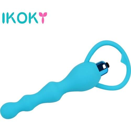 IKOKY Anal Vibrator Sex Toys for Woman Men Prostate Massager Silicone Anal Beads Gay Erotic Toys Adult Products Waterproof