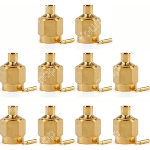 Areyourshop Sale 10 PCS Connector SMA Male Plug Solder RG402 0.141" Semi-rigid Cable Straight Wire C
