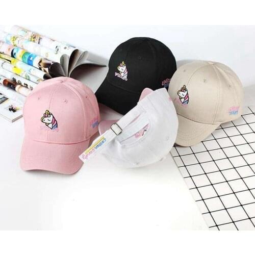 Cotton Cartoon Unicorn Embroidery Baseball Caps For Teen Boy Girl Casual Adjustable Hats Summer Hat Snapbacks Adult Cap Fashion