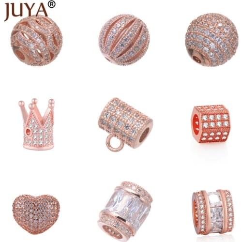 JUYA Jewelry Making Beads DIY Craft Luxury AAA Zircon Rhinestone Beads Findings Accessories For Bracelets Necklace Earrings Made