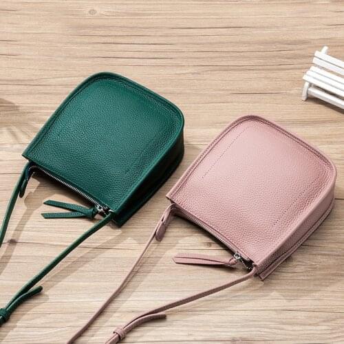 DIENQI Genuine Leather Shoulder Bags Women Small Phone Crossbody Bag Real Leather Mini Women Messenger Bags Ladies Purse Pocket