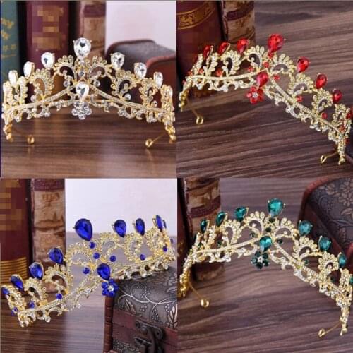 Crystal Gold Silver Tiaras Rhinestone Queen Crowns Wedding Hair Accessories Big Luxury headbands Diadem with combs hair jewelry