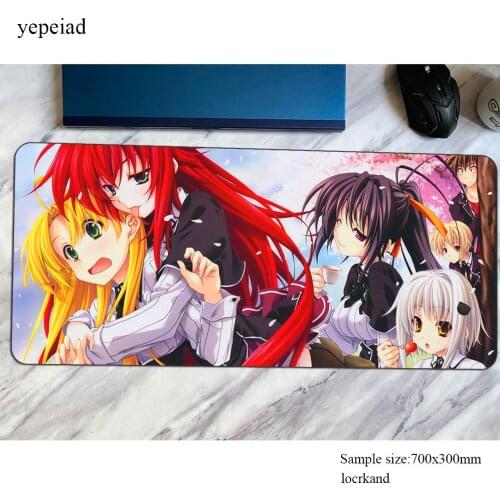 High school dxd mouse pad gamer present gaming mousepad 900x400x3mm notbook desk mat gel padmouse games pc gamer mats gamepad