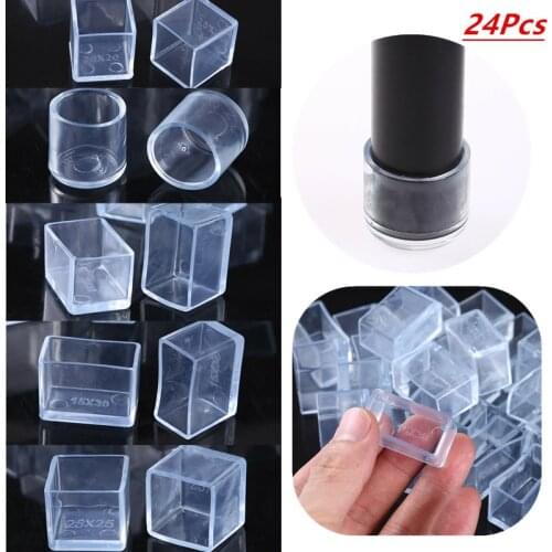24 Table Chair Leg End Caps Covers Rubber Tips Caps Floor Protectors Cover Mat Anti-Slip Non-Scratch Lower Noise Chair Leg Pads