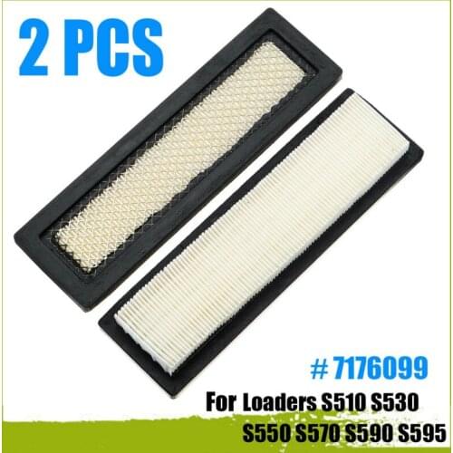 2 Pcs Air Filter Kit Parts 7176099 For Loaders S510 S530 S550 S570 S590 S595 Stable Characteristics Accessories