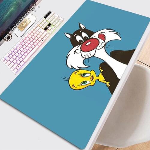 Mouse Mat Pad Desk Mause Gaming Gamer Cabinet With Backlight Computer Accessories Extended Custom Mousepad Table Pad Tweety Bird