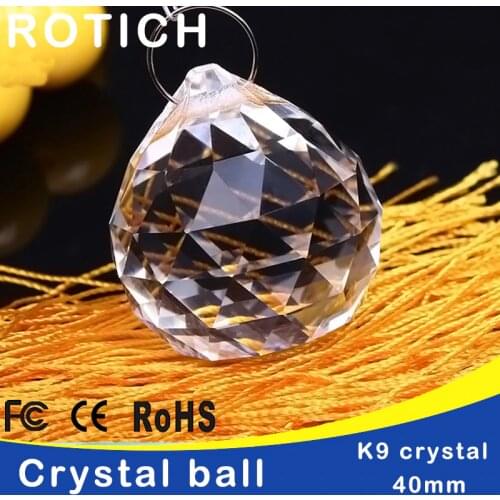 5pcs/lot 40mm Glass crystals for chandeliers faceted hanging ball crystal drops for chandelier parts for home decoration