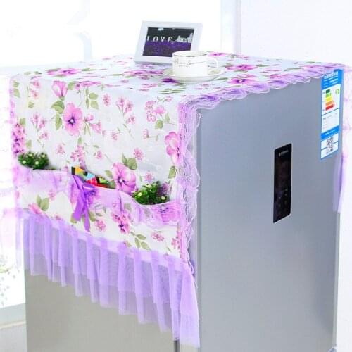 Lace flower refrigerator dust cover garden multi-purpose storage bag storage bag storage bag single door refrigerator dust cover
