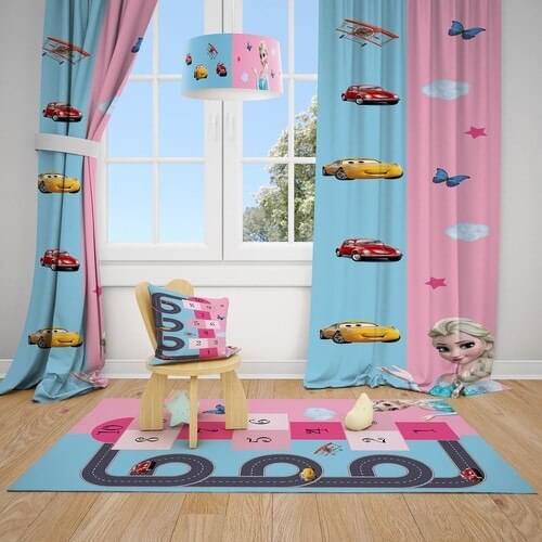 Mekta Home Boy-Girl Twin Room Backdrop Curtain 2 Wing MKT-117