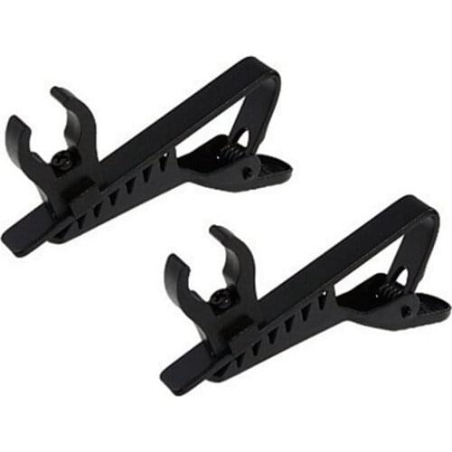 Universal Metal Microphone Mic Lapel Tie Clip Black Lavalier Replacement Lapels Cable Clip for Mic Microphone Tool Accessories