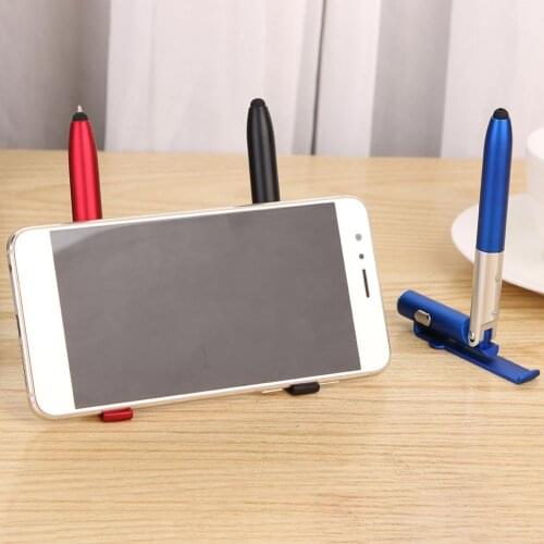 4 in 1 Ballpoint Pens Multifunctional Pen Folding LED Light Mobile Phone Stand Holder Pen School Office Stationery Supplies