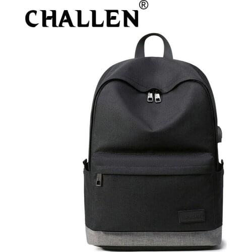 Men Casual Business Backpack USB concise canvas Large Capacity Travel School splashpoof Laptop Backpack for male Mochila B45-06