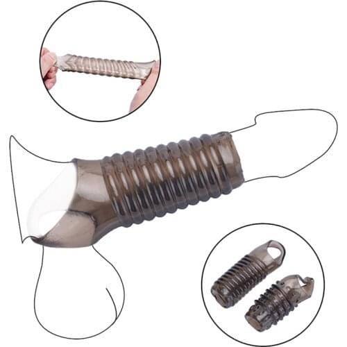 Soft Penis Extender Condom Men Cock Sleeve Ring Sex Studded Enlargement Sex Toys