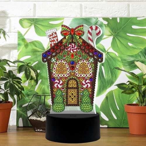 New Arrival House DIY Diamond Painting LED Light Embroidery Night Lamp Home Decor DIY Diamond Christmas Gift Home Decor