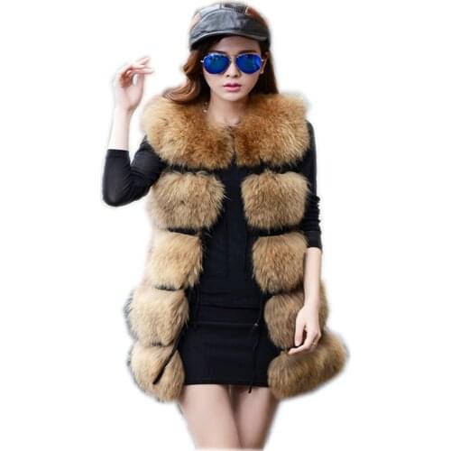 New Winter Genuine Raccoon Fur Vest Womens Full Pelt Gilet Warm Luxury Natural raccoon dog Fur Waistcoat