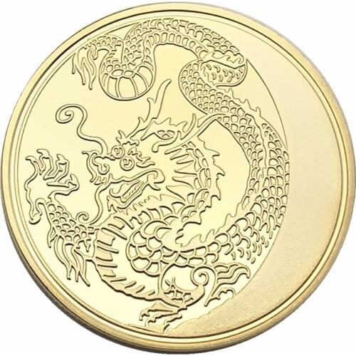 Russian Dragon Gilded Commemorative Coin Zodiac Dragon Coin Collection Coin Gift Lucky Coin