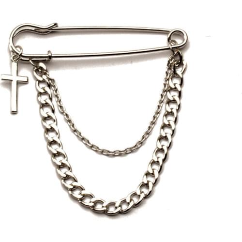 Ins Harajuku Jeans Chain Belt Unisex Cool Brooch Shoe Pants Chain Fashion Cross Pendant Chain Accessories Decoration