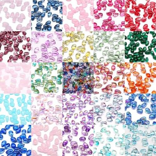 6x9MM Transparent Multicolor Glass Beads Water Drop Spacer Beads For Handmade Necklace Bracelet Jewelry Making DIY Accessories