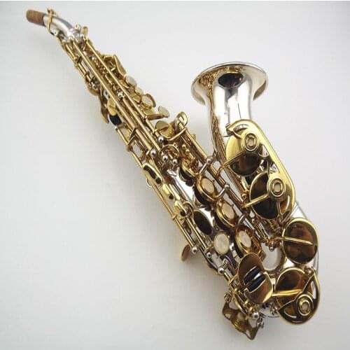 BrassGolden Carve Pattern Bb Bend Althorn Soprano Saxophone Sax Pearl White Shell Buttons Wind Instrument