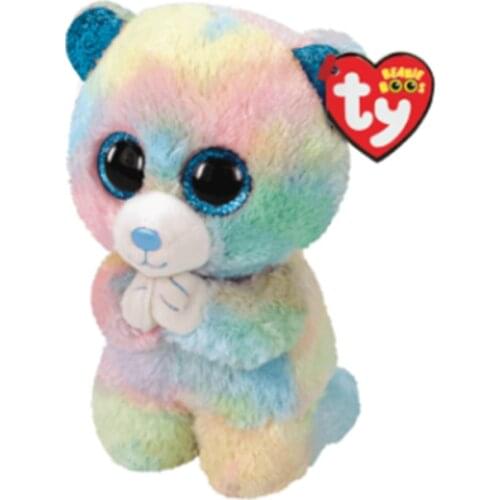 15CM Ty Beanie Hope Multicolor Bear Big Eyes Soft Bear Toy Cute Plush Stuffed Animals Doll Collection Toys Kids Birthday Gifts