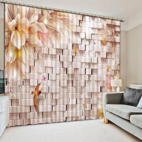 Brick curtains photo Blackout Window Drapes Luxury 3D Curtains For Living room Bed room Office Hotel Home