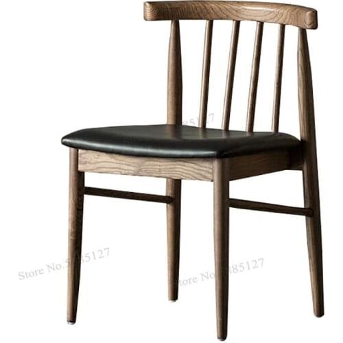 Ash Wood Solid Wood Dining Chair Horn Chair Designer Original Casual Computer Desk Single Chair