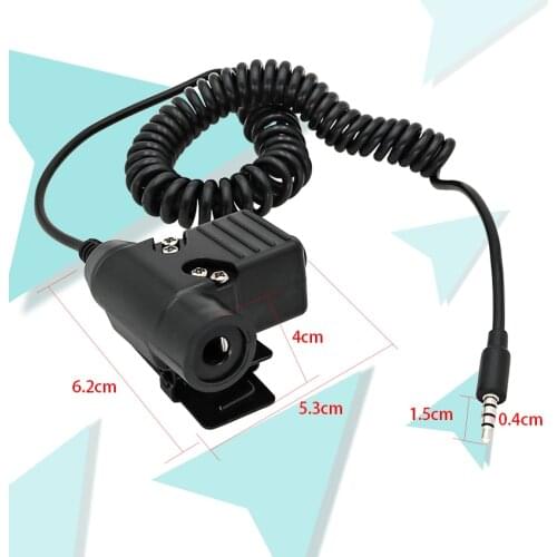 U94 PTT Spring Wire Phone Plug Tactical Headset Accessory U94 Ptt Military Headset Adapter