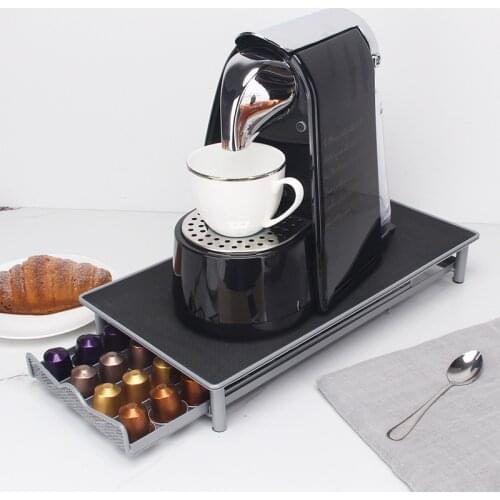 High capacity coffee capsule storage box drawer type thickened metal cup rack fashion simple household shelf for dolce gusto
