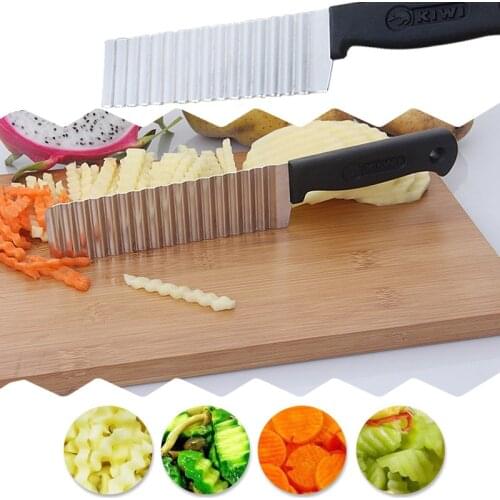 1PC Stainless Steel Wave Onion Potato Slices Wrinkled French Fries Salad Corrugated Cutting Chopped Potatoes Slicer