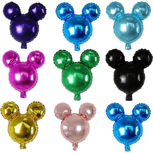 10pcs Mini Mickey Minnie Head Mouse Aluminum Foil Balloons Air Globos Baby Shower Birthday Party Decoration Balons Supplies Toys
