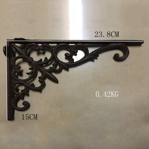 2pcs/ One Pair Antique Cast Iron Heavy Duty Metal Shelf Brackets Wall Mounted Support Display Holder Home Decor