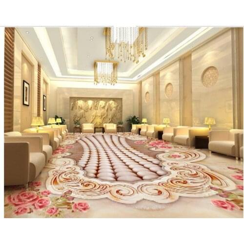 3d floor painting wallpaper pvc wallpaper 3d Marble Rose European Style 3D Floor bathroom floor wallpaper