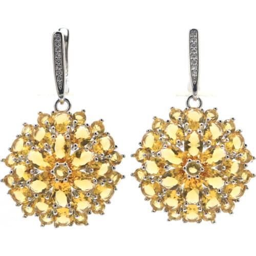 35x16mm 2020 European Style Created Bright Cubic Zirconia White CZ Gift Silver Earrings Wholesale Drop Shipping