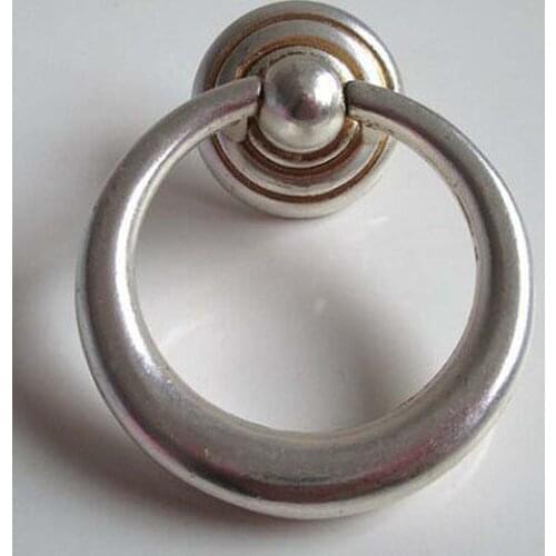 Antique distress silver shaky drop ringS furniture decoration knob pull antique silver drawer cabinet dresser door pulls handles