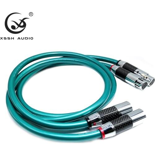 1 pair XSSH Audio Hi-end HIFI 2 core Pure Copper OFC PCOCC 3 pins Female XLR to Male XLR Balanced Audio Cables Wire Line
