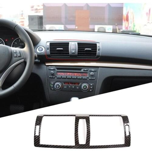 Car Accessories For BMW1 Series E81 2007-2011 ABS chrome/Carbon Fiber Texture Center Air Conditioning Vent Frame Trim