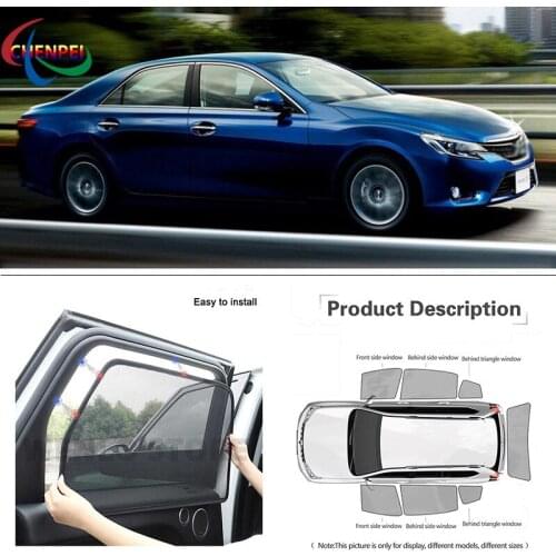 For Toyota Reiz 2011 Car Full Side Windows Magnetic Sun Shade UV Protection Ray Blocking Mesh Visor Car Decoration Accessories