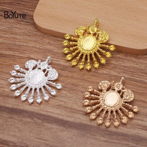 BoYuTe (5 Pieces/Lot) 42*42MM Metal Alloy Flower Base Materials Vintage DIY Handmade Jewelry Accessories Wholesale